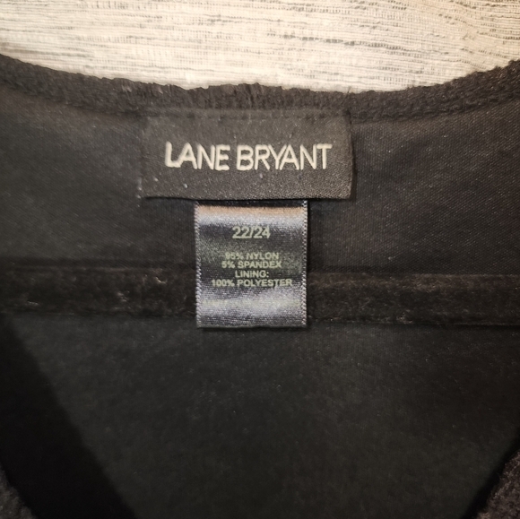 Lane Bryant 22/24 Peplum Sleeveless Black Top Lace V-Neck Empire Waist - Picture 4 of 7